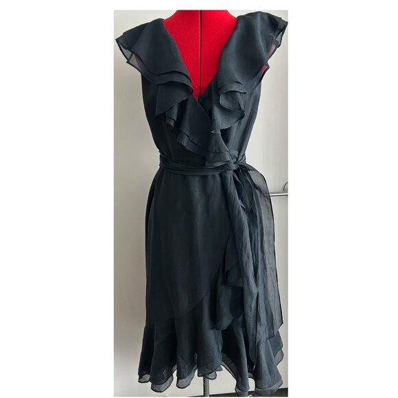 Coast Cotton / Silk Navy Blue Dress Sz 12 - Picture 1 of 8